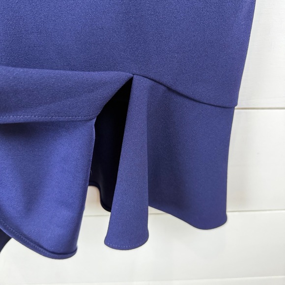 NEW Betsey Johnson Navy Ruffle Hem Sheath MIDI Dress Women 6 FLOUNCE FEMININE - Picture 14 of 14